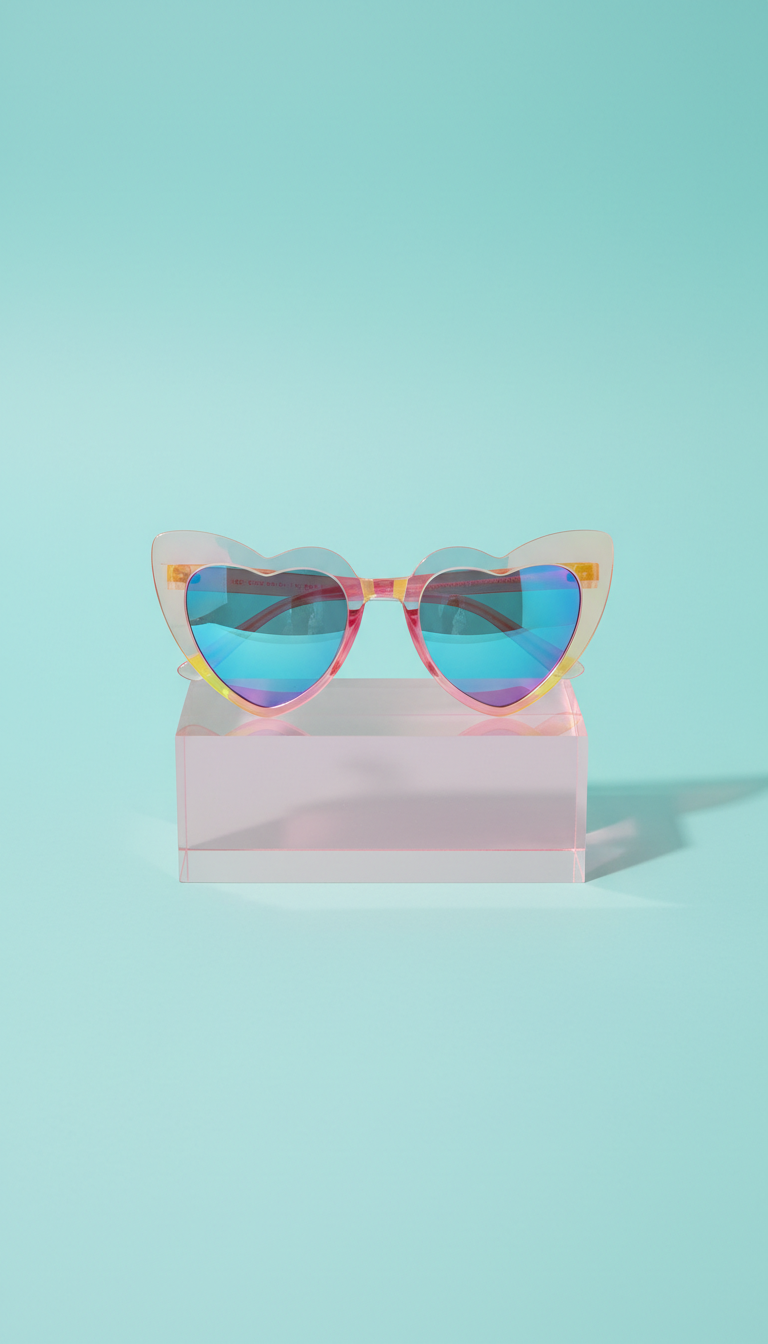Iridescent Heart-Shaped Sunglasses