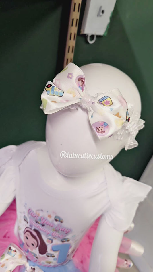 Ms. Rachel Ribbon Trim Tutu Set with Custom Name Ribbon