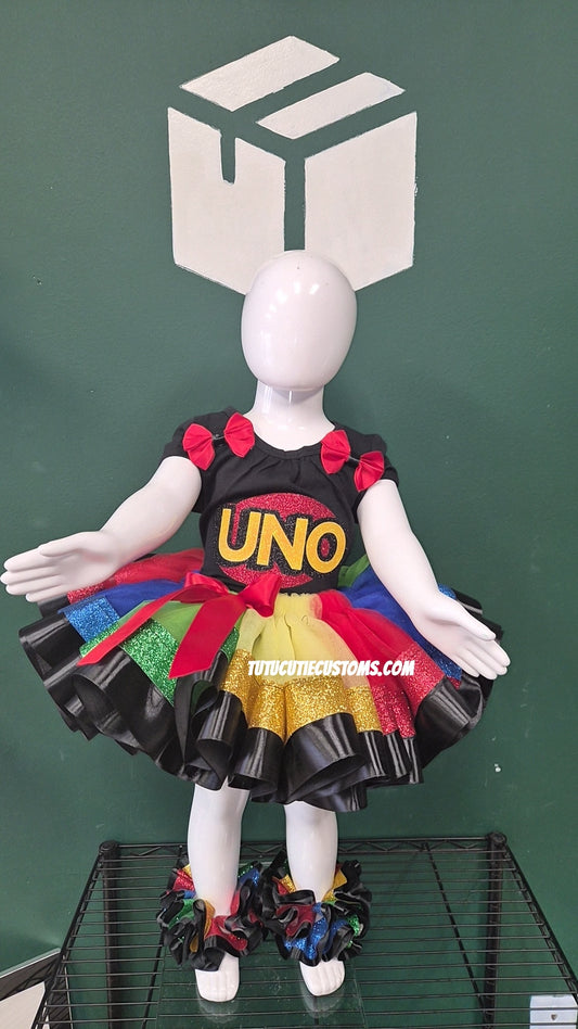 UNO Ribbon Trim Tutu Set