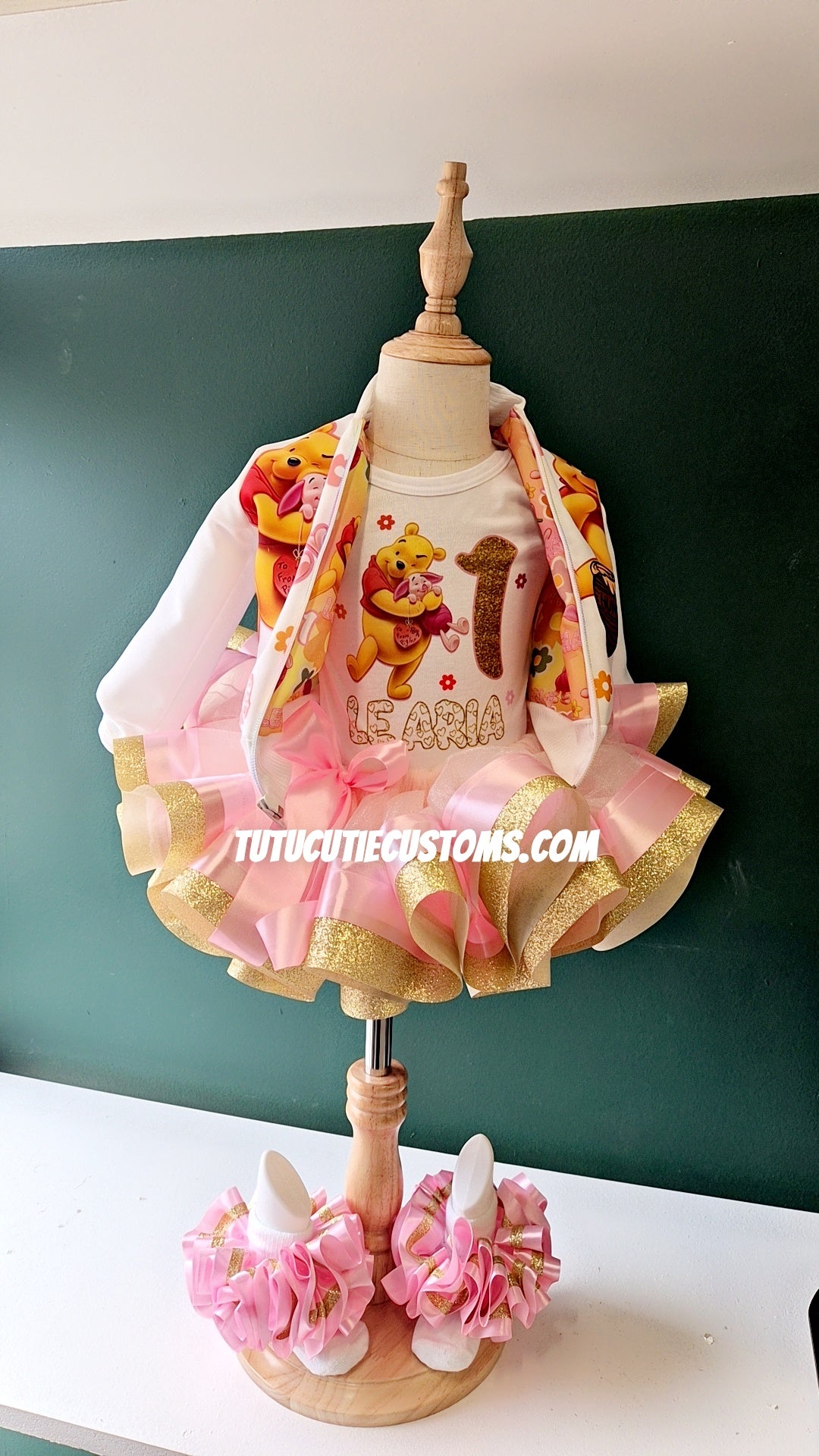 Pooh Bear Ribbon Trim Tutu Set (No Jacket)