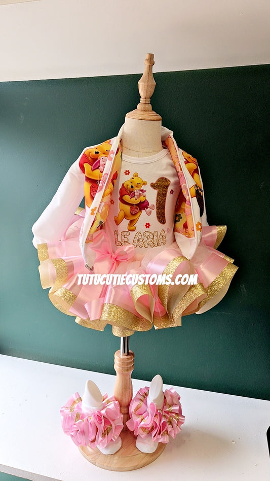 Pooh Bear Ribbon Trim Tutu Set (No Jacket)